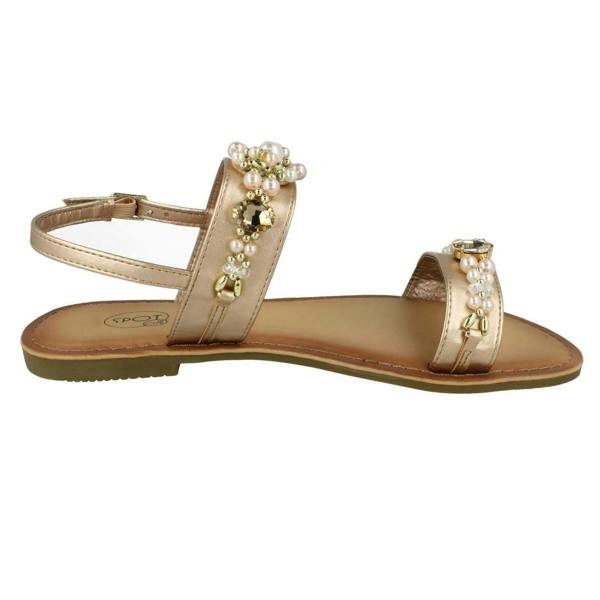 Spot On Ladies Spot On Jewelled Pearl Slingback Sandals F00116