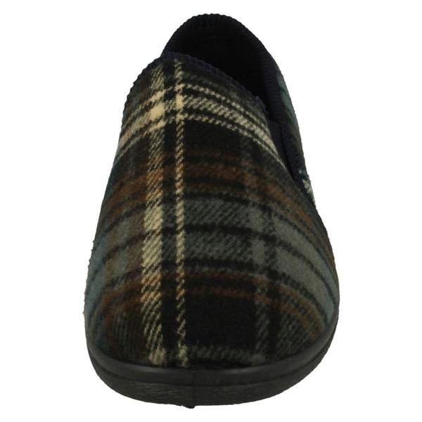 Mens Slippers Checked Pattern Full Slipper - Noah