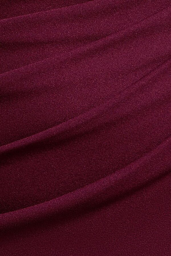 Goddiva Cowl Neck One Shoulder Scuba & Chiffon Maxi Dress - Plum by Goddiva