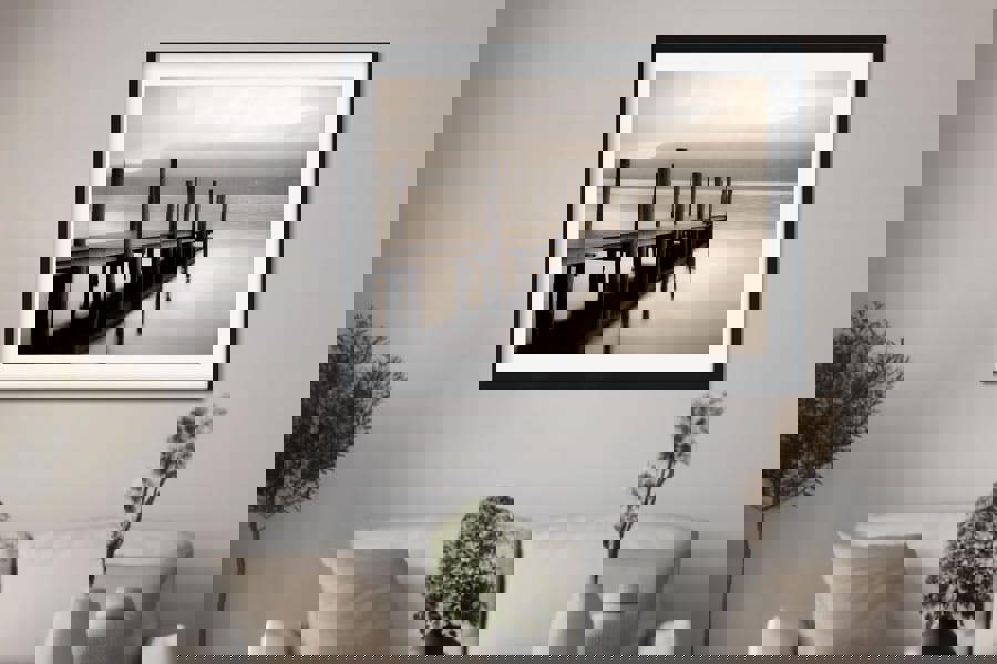 Derwent water jetty monochrome print