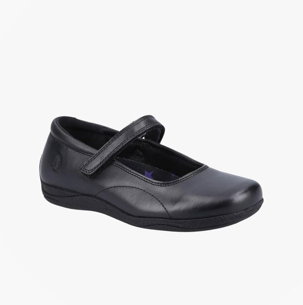 Hush Puppies ARIA Girls Leather School Shoes Black