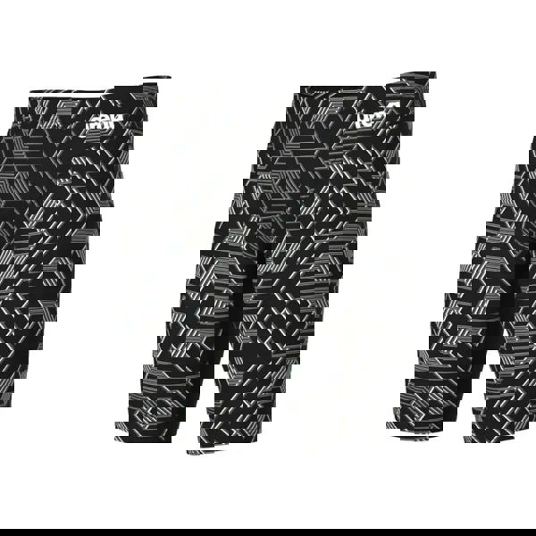 Arena Escape Swim Jammer black and white geometric trunks with silver accents