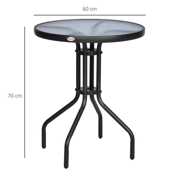 Wyld Haus Rano Metal And Tempered Glass Outdoor Garden Round Bistro Coffee Table