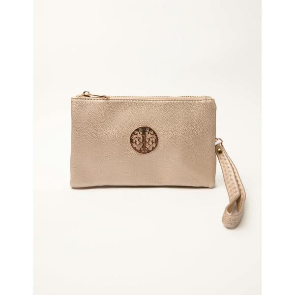 Blue Vanilla Detailed Zip Up Purse With Detachable Strap