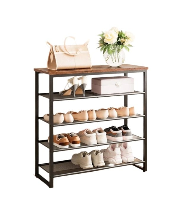 Modcraft 5-Tier Industrial Shoe Rack - Metal Frame Organizer