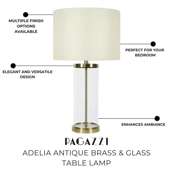 Pagazzi Lighting Adelia Antique Brass & Glass Table Lamp
