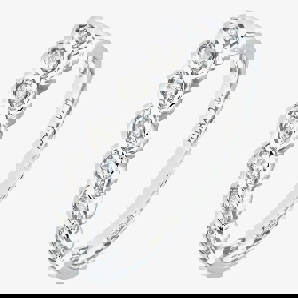 T. H. Baker 9ct White Gold 0.10ct Diamond Swirl Half Eternity Ring PR07018W