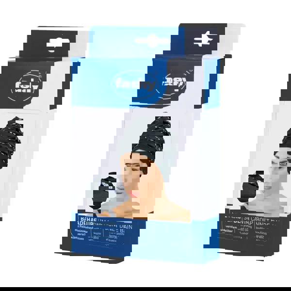 Sleek black and white striped Fashy piped fabric swim cap