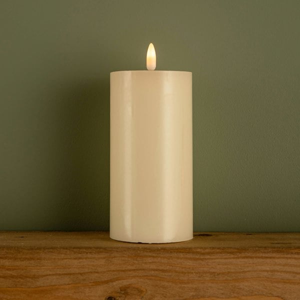 Samuel Alexander 7.5cm x 15cm Cream Wax Melted Pool Effect Candle with Timer Function and Warm White LED