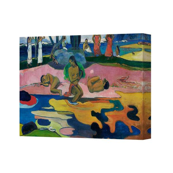 Benjamin Tate Design Colorful Abstract Beach Scene On Canvas Print With Nude Figures