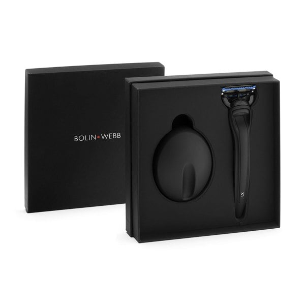 Bolin Webb X1 Matte Black Razor and Stand Shaving Gift Set - Gillette Fusion 5 Razor