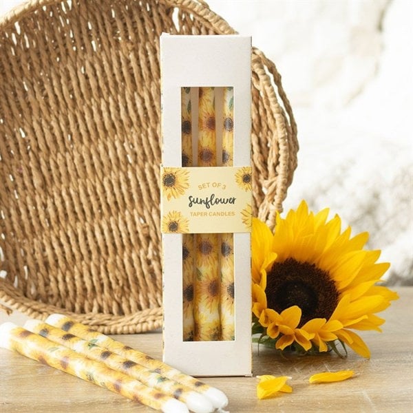 Serano Set of 3 Sunflower Taper Candles