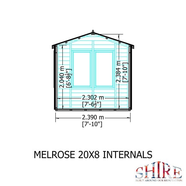20x8 insulated Garden Studio Office with double doors - Best Shed