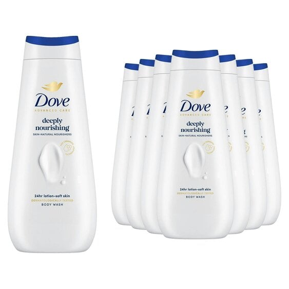 Dove Advanced Care Deeply Nourishing Body Wash 24H Micromoisture, 8x400ml