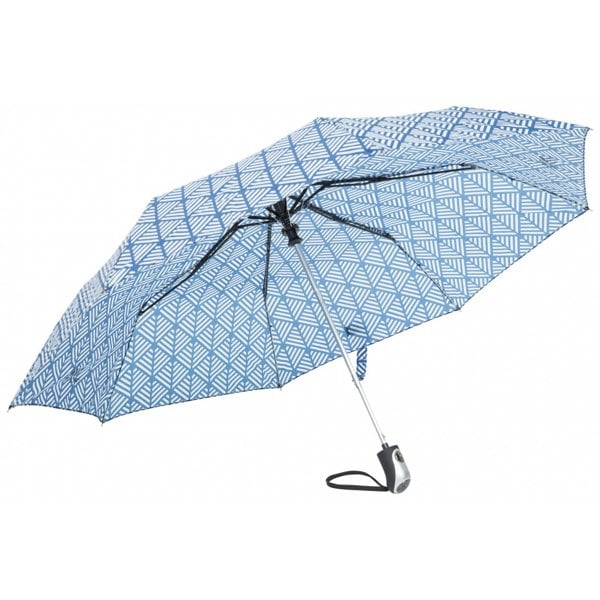 Trespass Maggiemay Automatic Umbrella - Blue Chevron Print