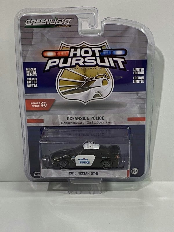 2015 nissan gt-r oceanside police 1:64 greenlight 42960d