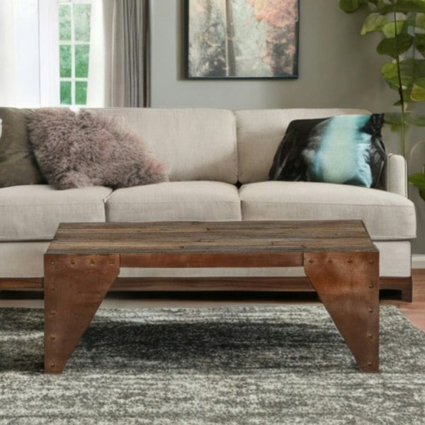 IH Design Herica Reclaimed Chadeer Rectangular Coffee Table