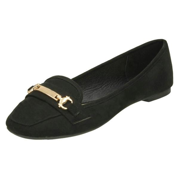 Spot On Ladies Spot On Saddle Vamp Loafers