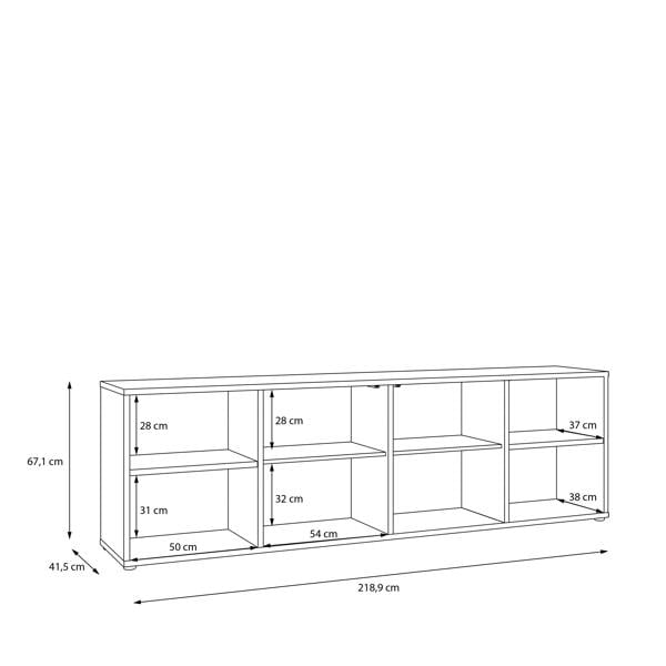 Furniture To Go Alice Springs Wide TV Cabinet with 2 Doors Push-to-Open & 2 Open Shelves in Sand