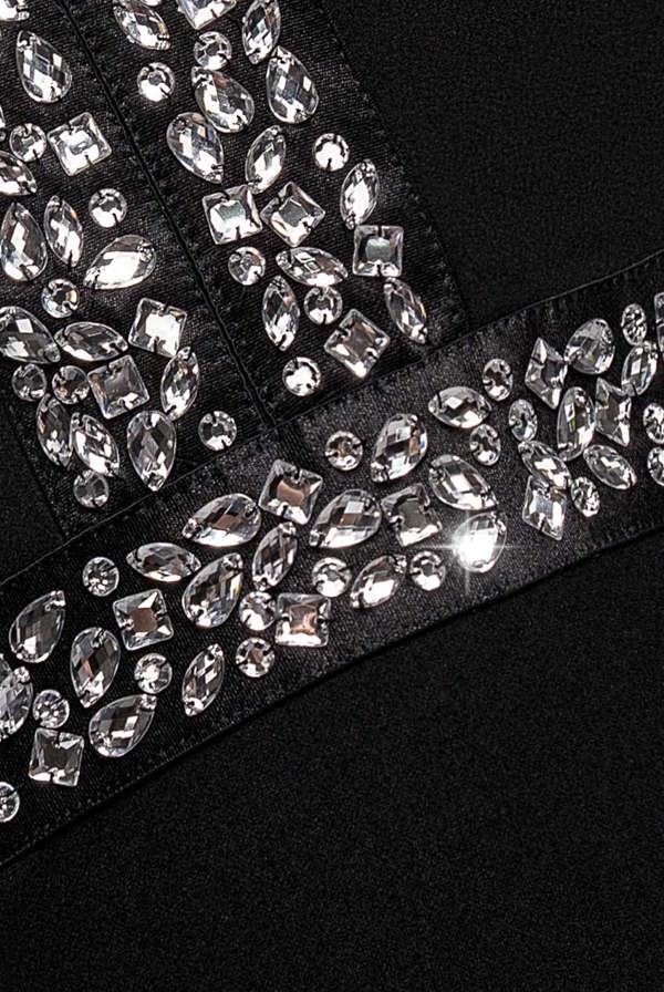 Diamante Cross Back Maxi Dress - Black DR2634QZ