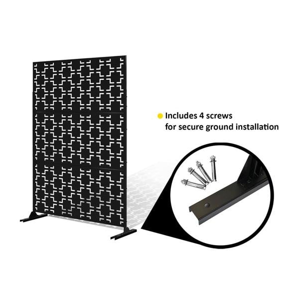 Nicoman Metal Indoor/Outdoor Privacy Screen with Stand 120cm x 180cm - Squares