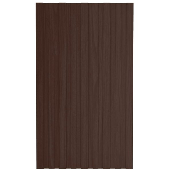 Berkfield Roof Panels 12 pcs Galvanised Steel Brown 80x45 cm