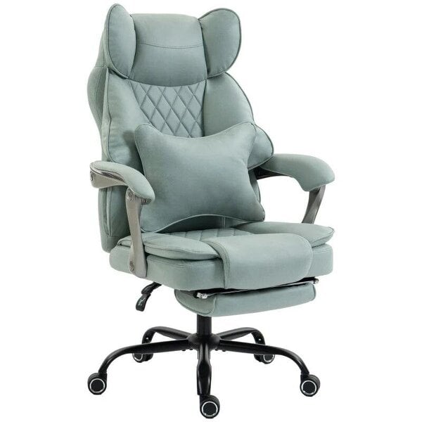 Executive Office Chair, Leathaire Big and Tall Office Chair 180 kg with Wide Seat, Reclining, Lumbar Support, Blue