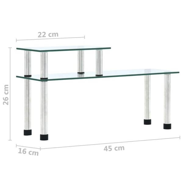 Berkfield Kitchen Shelf Transparent 45x16x26 cm Tempered Glass