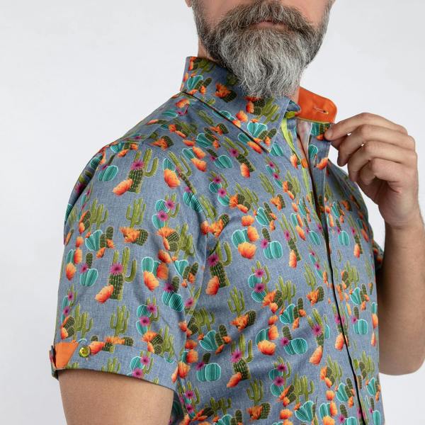 CACTUS PRINT SHORT SLEEVE SHIRT - Claudio Lugli Shirts