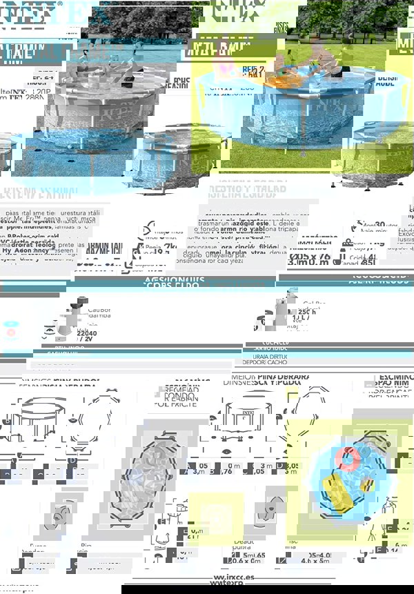 Intex 10 ft x 30-inch Beachside Metal Frame Pool Set