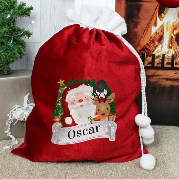 Personalised Memento Company Personalised Christmas Santa Red Sack