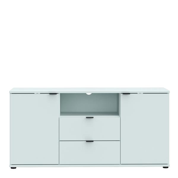 Furniture To Go Ganymede TV Unit with Open Shelf, Drawer & 2 Doors in Light Grey
