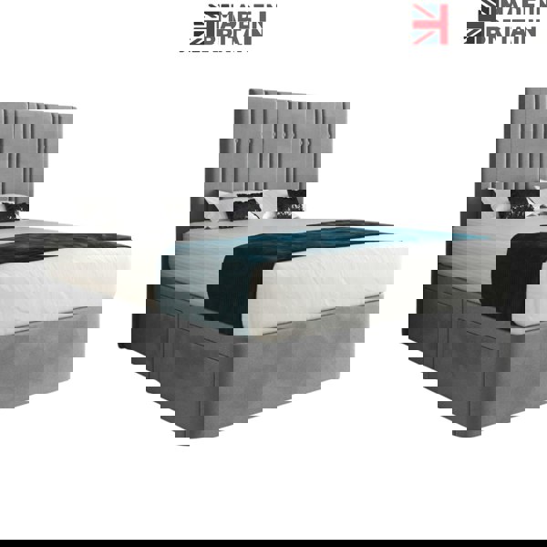 Casa Magna Marcelo Upholstered Soft Velvet Bed Frame - Grey