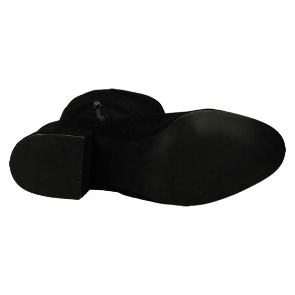Spot On Ladies Spot On Mid Block Heel High Leg Boot with Back Tie and Inside Zip F51246