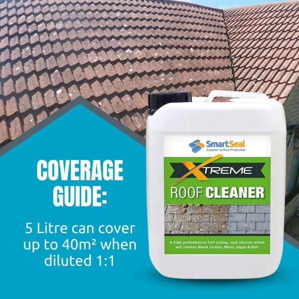 Smartseal Roof Cleaner Xtreme Removes Moss, Dirt, Algae & Grime - 15 Litres (3x 5L)