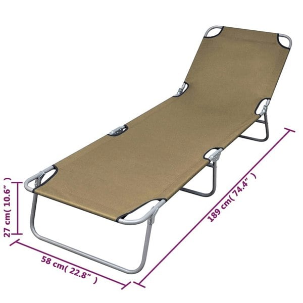 Berkfield Foldable Sunlounger with Adjustable Backrest Taupe