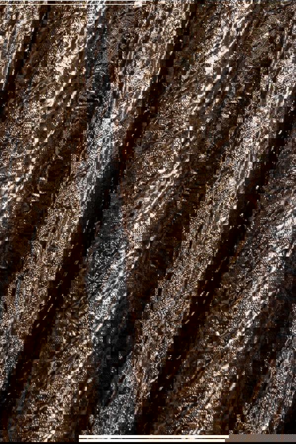 One Shoulder Frill Jacquard Skater Midi Dress - Bronze Gold DR4811M