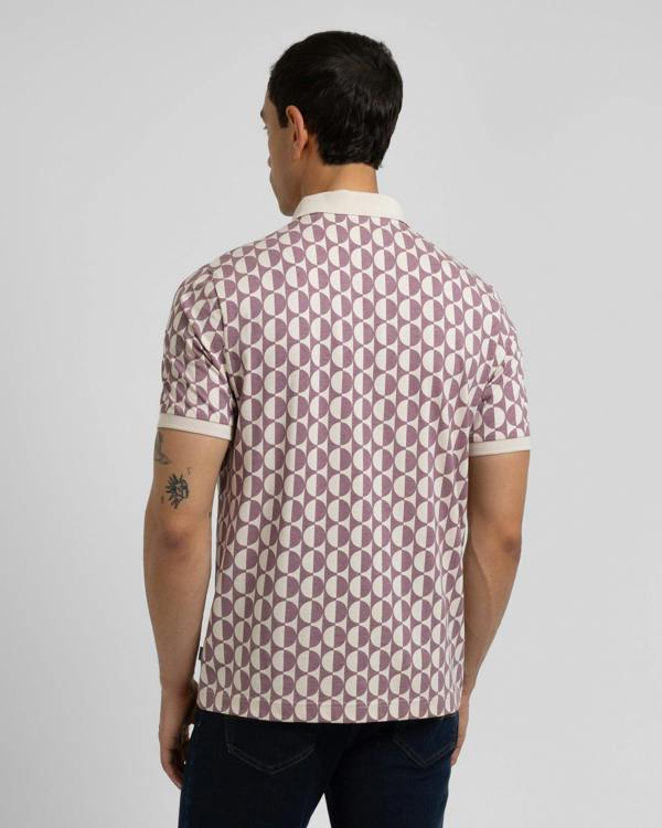 Steel & Jelly Curzon - Two-Tone Button Circle Print Polo Shirt