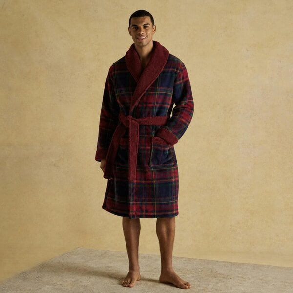 Joules Y95856 Mens Bathrobe Bath Robe   in  Red