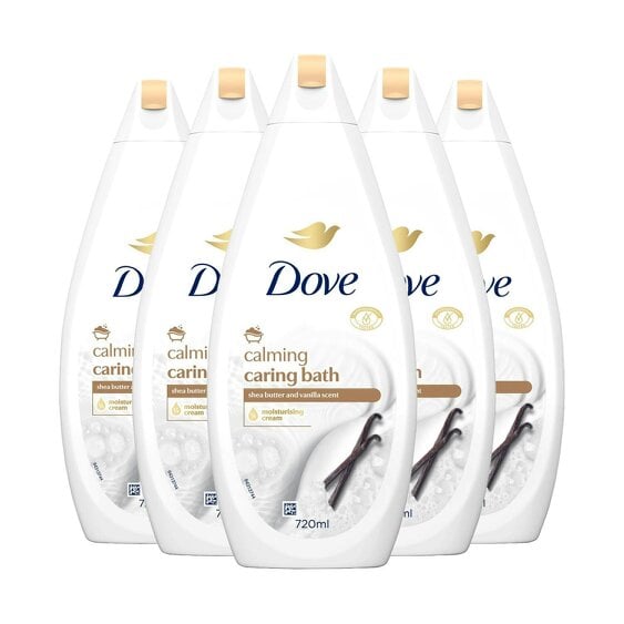 Dove Caring Bath Calming Bath Soak 720 ml With Shea Butter & Vanilla 5 Pack