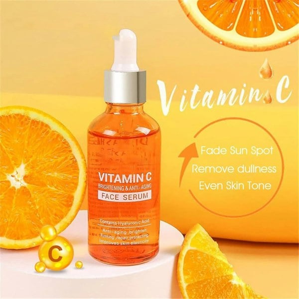 Dr Rashel Vitamin C Serum Brightening & Anti Ageing Facial Serum with Hyaluronic Acid for Face Lines & Wrinkles 50ml