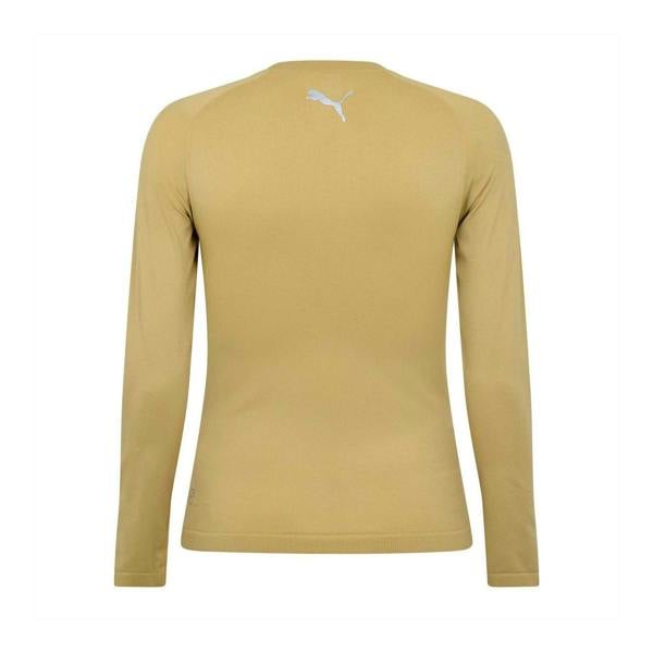 Puma Mens Performance Back Print Round Neck Athletic T-Shirt - Gold - 