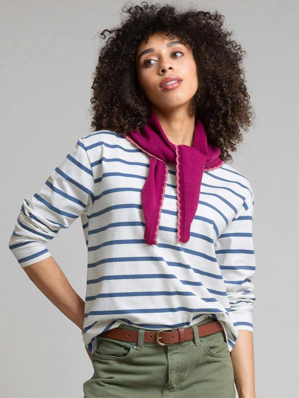 Kite Womens Organic Oxbridge Jersey T-Shirt Navy Stripe