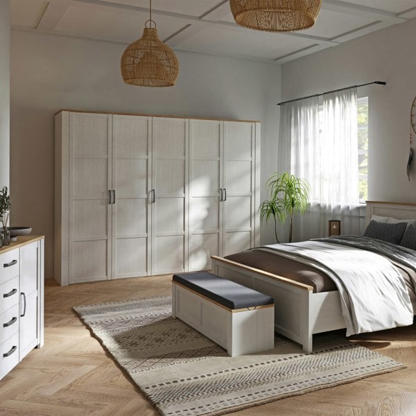 Furniture To Go Bohol 5 Door Wardrobe in Riviera Oak/White