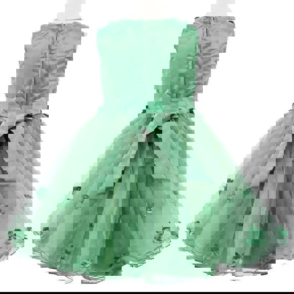 Daisy Dress in sage green - rear bow