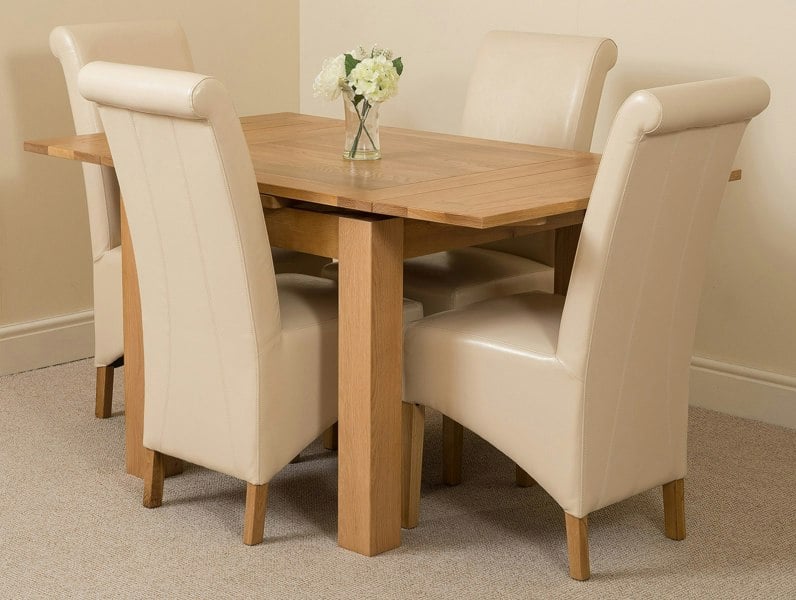That's Furniture Richmond Small Extending Oak Dining Set with Montana Leather Chairs