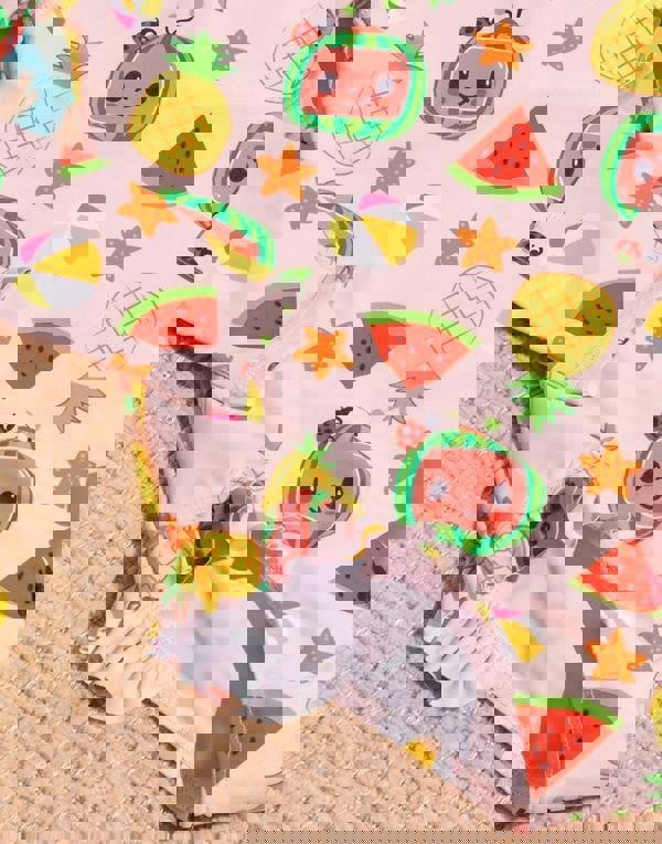 Cocomelon Girls Pink Logo 1 Piece Swimming Costume