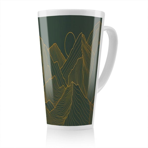 Benjamin Tate Design Golden mountain line art Designer Latte Mug