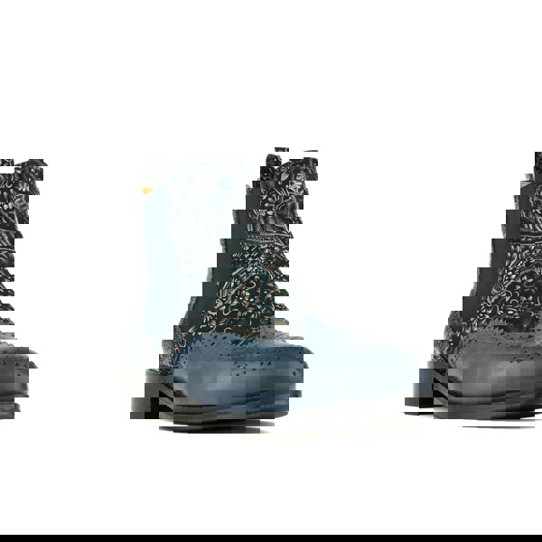 Embassy London Mamacita - Silver Blue - Women's almond toe chelsea boot with wingtip brogue detail