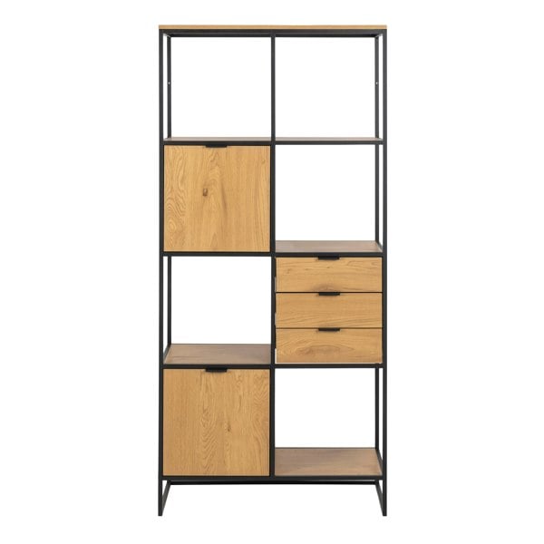 Furniture To Go Swindon Bookcase with 2 Doors, 3 drawers and 2 Shelves in Black